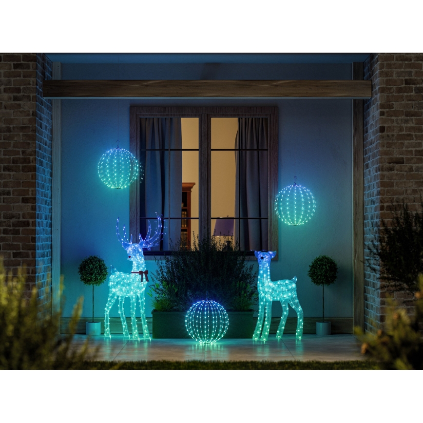 Twinkly - Renna natalizia LED RGBW dimmerabile da esterno REINGEERS 250xLED IP44 Wi-Fi