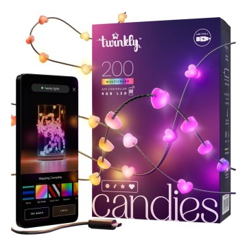 Twinkly - LED RGB Catena luminosa natalizia dimmerabile CANDIES 200xLED 14 m USB Wi-Fi