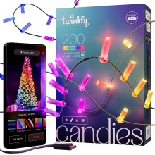 Twinkly - LED RGB Dimmerabile Catena natalizia CANDIES 200xLED 14 m USB Wi-Fi
