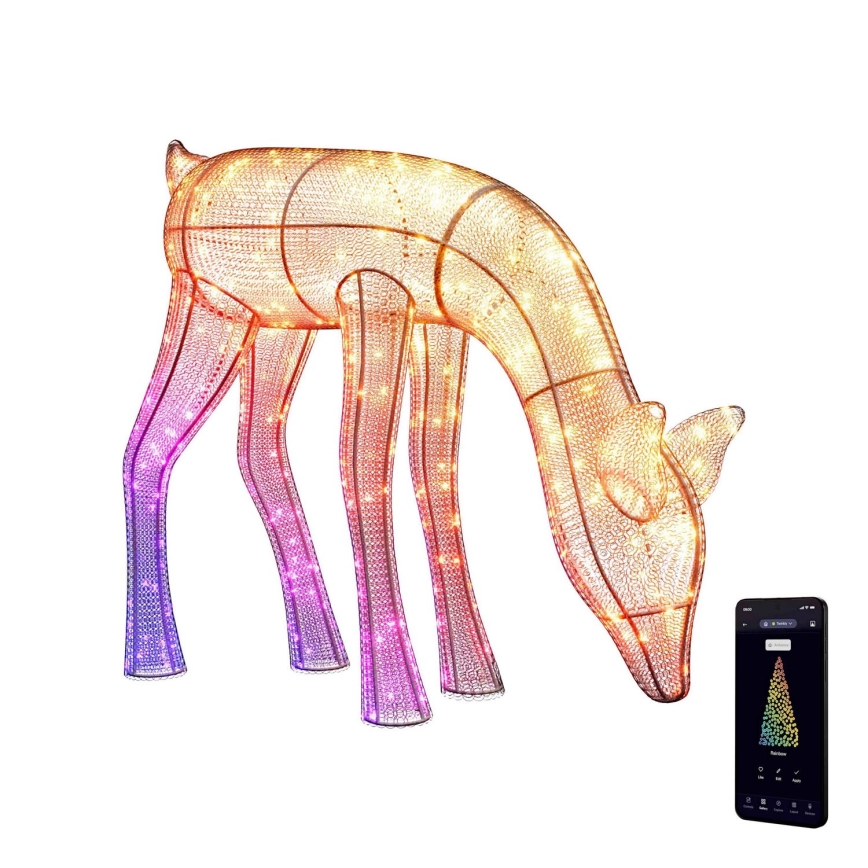 Twinkly - LED RGBW Dimmerabile renne natalizie da esterno 160xLED IP44 Wi-Fi