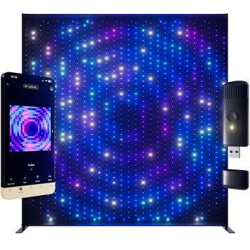 Twinkly - Tenda natalizia da esterno LED RGBW dimmerabile LIGHTWALL 1120xLED 2,6x2,7 m IP44 Wi-Fi + Dongle musicale