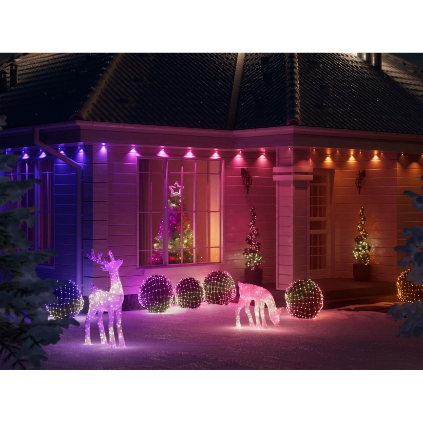 Twinkly - LED RGBW Dimmerabile renne natalizie da esterno 160xLED IP44 Wi-Fi
