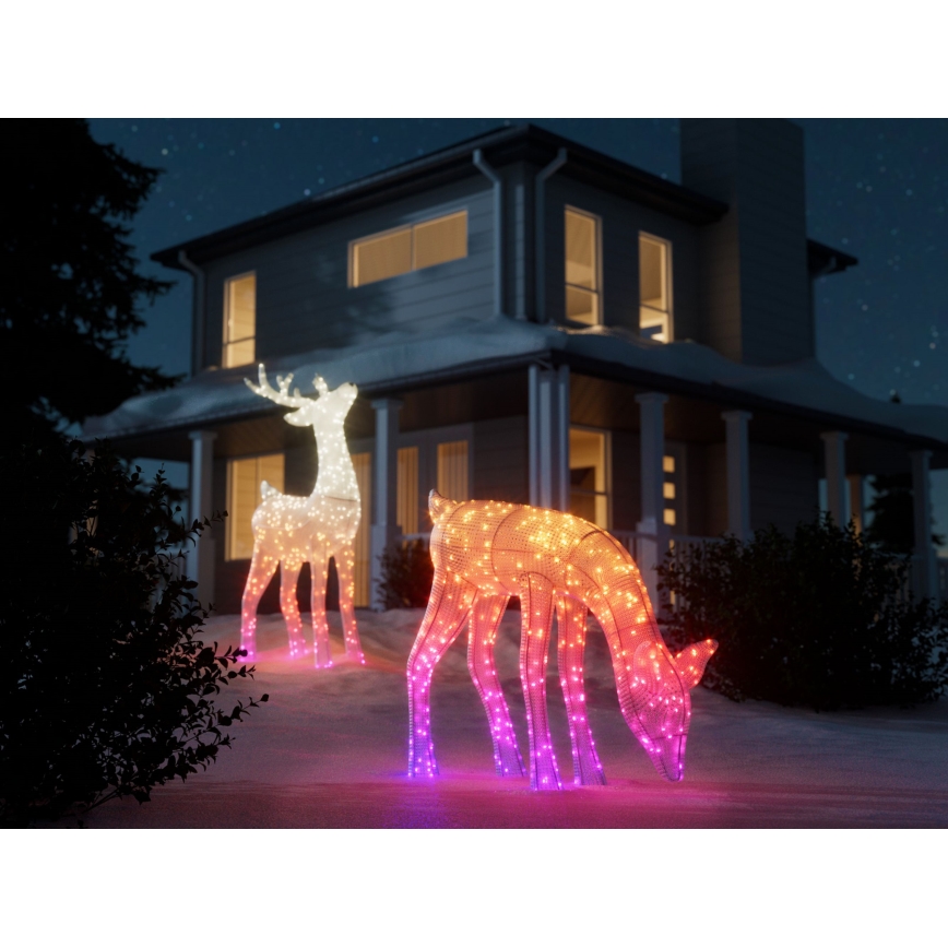 Twinkly - LED RGBW Dimmerabile renne natalizie da esterno 160xLED IP44 Wi-Fi