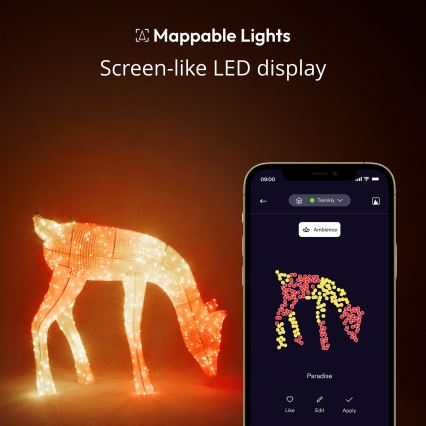 Twinkly - LED RGBW Dimmerabile renne natalizie da esterno 160xLED IP44 Wi-Fi