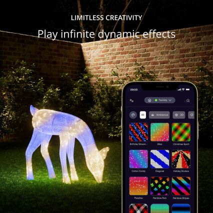 Twinkly - LED RGBW Dimmerabile renne natalizie da esterno 160xLED IP44 Wi-Fi