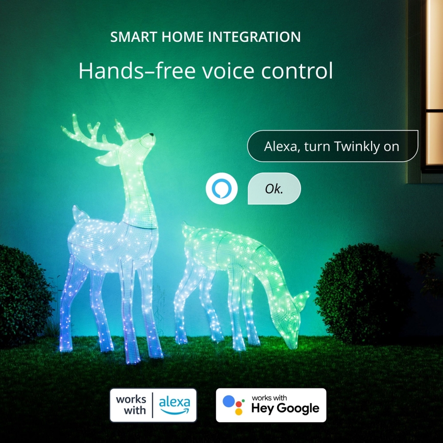 Twinkly - LED RGBW Dimmerabile renne natalizie da esterno 160xLED IP44 Wi-Fi