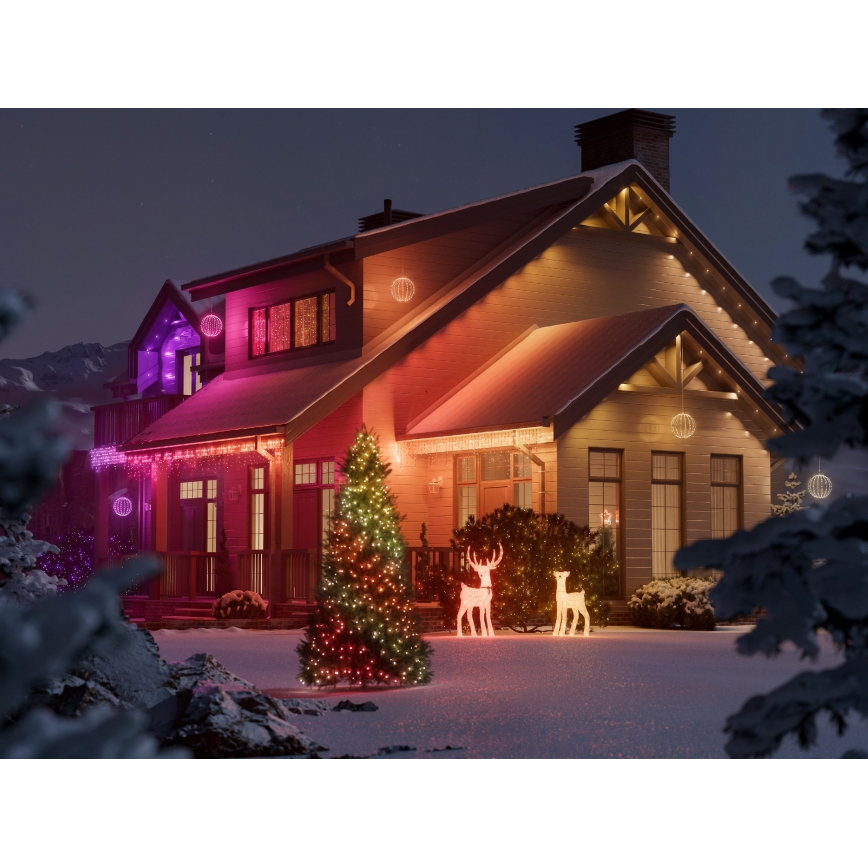 Twinkly - Renna natalizia da esterno dimmerabile LED RGBW REINGEERS 200xLED IP44 Wi-Fi
