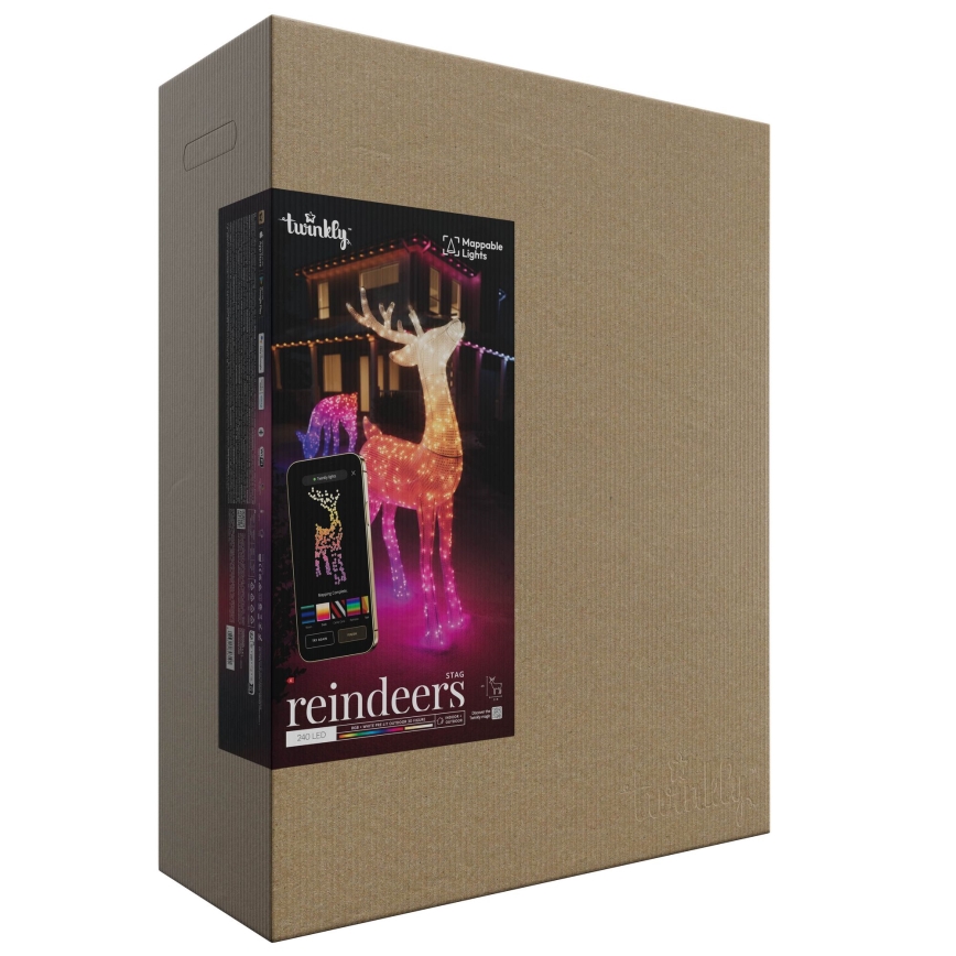 Twinkly - LED RGBW Dimmerabile renne natalizie da esterno 240xLED IP44 Wi-Fi