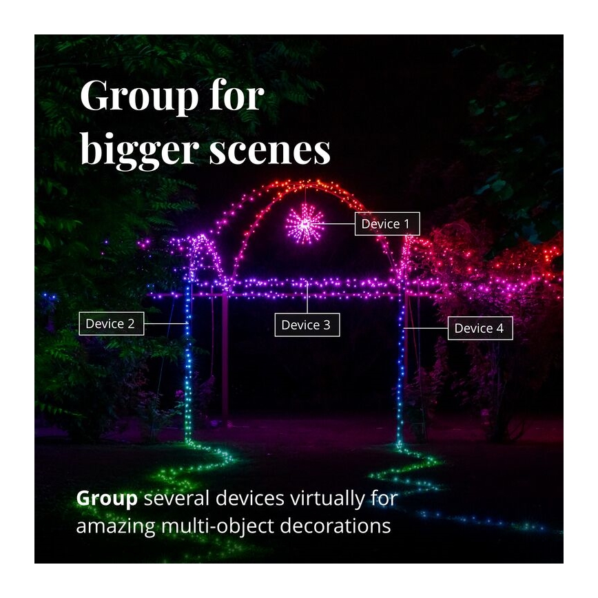 Twinkly - LED RGB Dimmerabile per esterni Stella di Natale SPRITZER 200xLED IP44 Wi-Fi