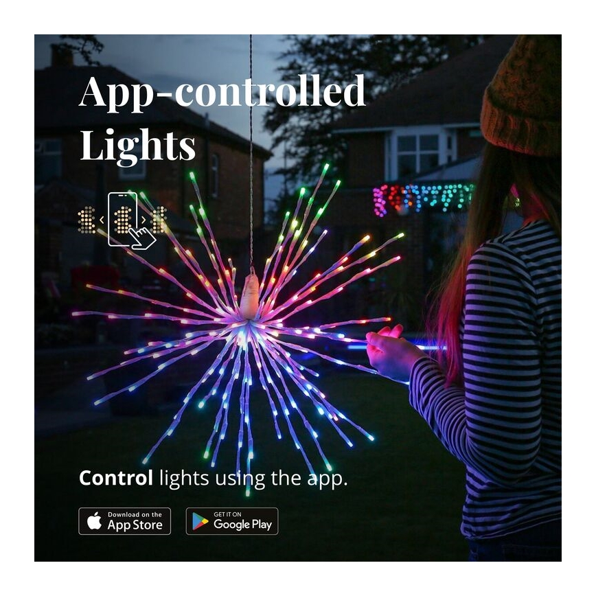 Twinkly - LED RGB Dimmerabile per esterni Stella di Natale SPRITZER 200xLED IP44 Wi-Fi