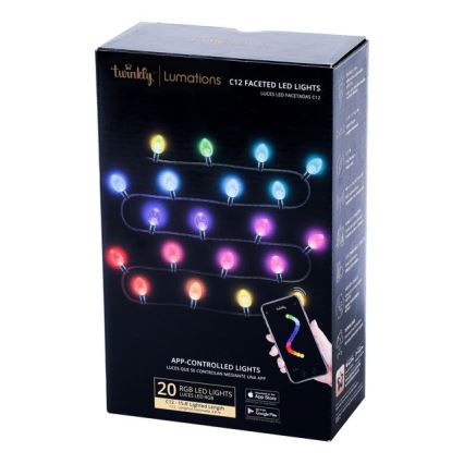 Twinkly - LED RGB Dimmerabile per esterni Catena natalizia FACETED 40xLED 14,5 m IP44 Wi-Fi