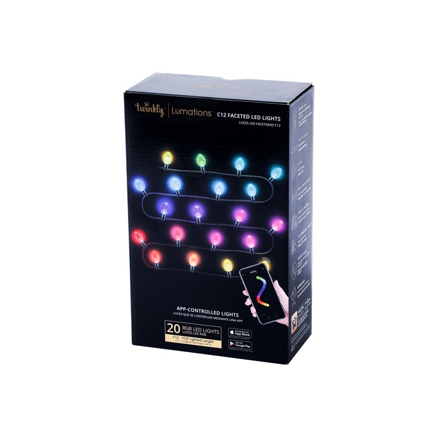 Twinkly - LED RGB Dimmerabile per esterni Catena natalizia FACETED 80xLED 26,5 m IP44 Wi-Fi