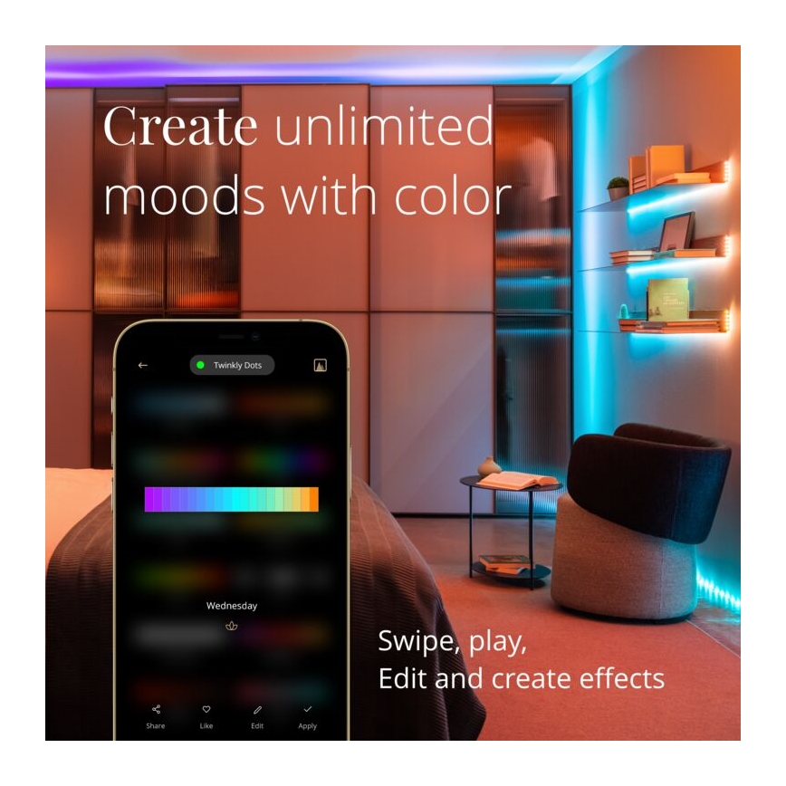 Twinkly - LED RGB Striscia dimmerabile DOTS 60xLED 3 m Wi-Fi USB
