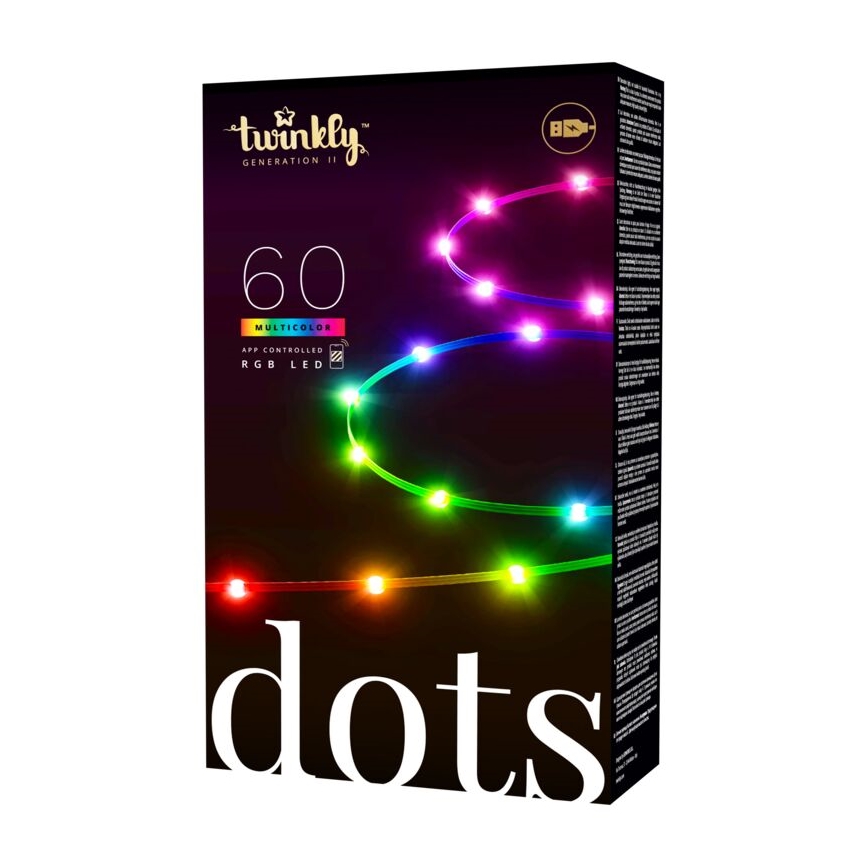 Twinkly - LED RGB Striscia dimmerabile DOTS 60xLED 3 m Wi-Fi USB