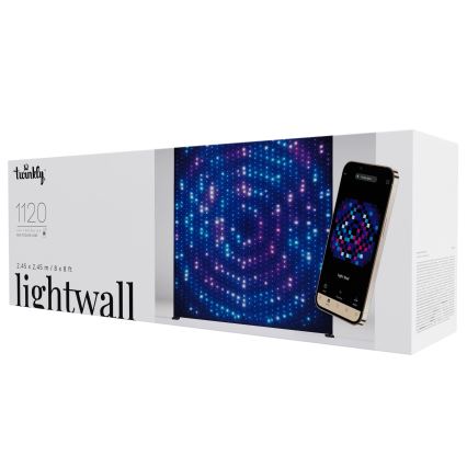 Twinkly - Tenda natalizia da esterno LED RGBW dimmerabile LIGHTWALL 1120xLED 2,6x2,7 m IP44 Wi-Fi + Dongle musicale