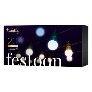 Twinkly - LED Dimmerabile per esterni catena decorativa FESTOON 20xLED 14m IP44 Wi-Fi
