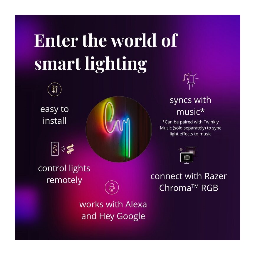 Twinkly - LED RGB Striscia dimmerabile FLEX 200xLED 2 m Wi-Fi
