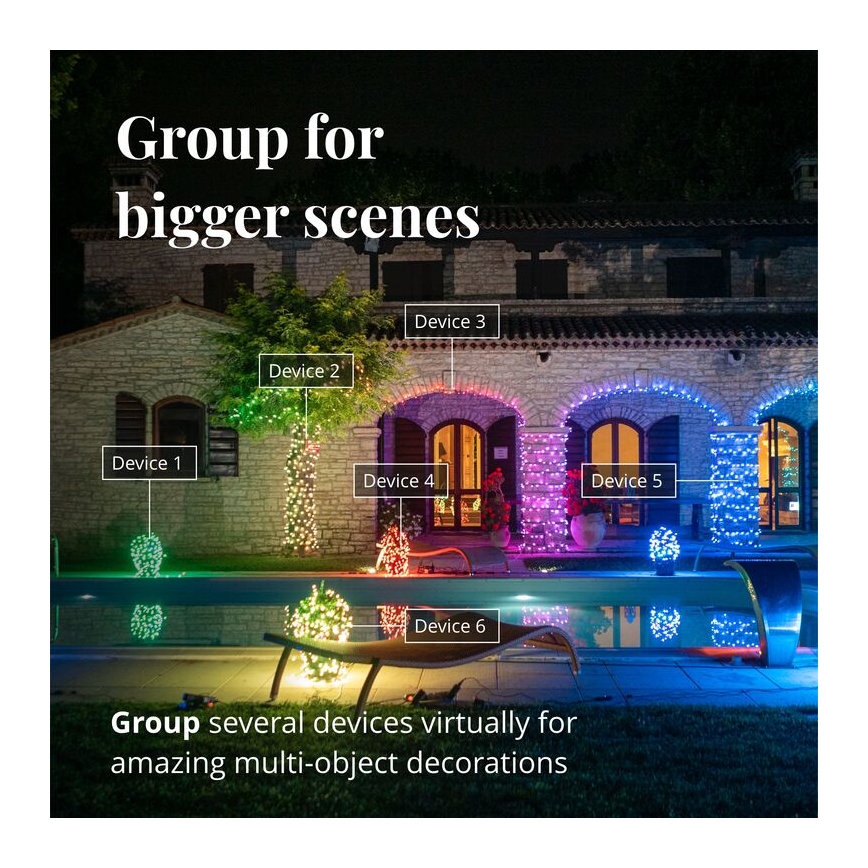 Twinkly - LED RGB Dimmerabile per esterni Tenda natalizia ICICLE 190xLED 11,5m IP44 Wi-Fi