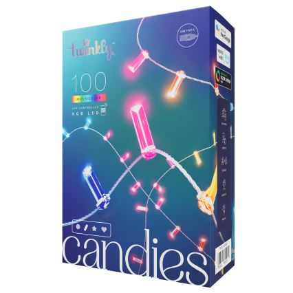 Twinkly - LED RGB Dimmerabile Catena natalizia CANDIES 100xLED 8 m USB Wi-Fi