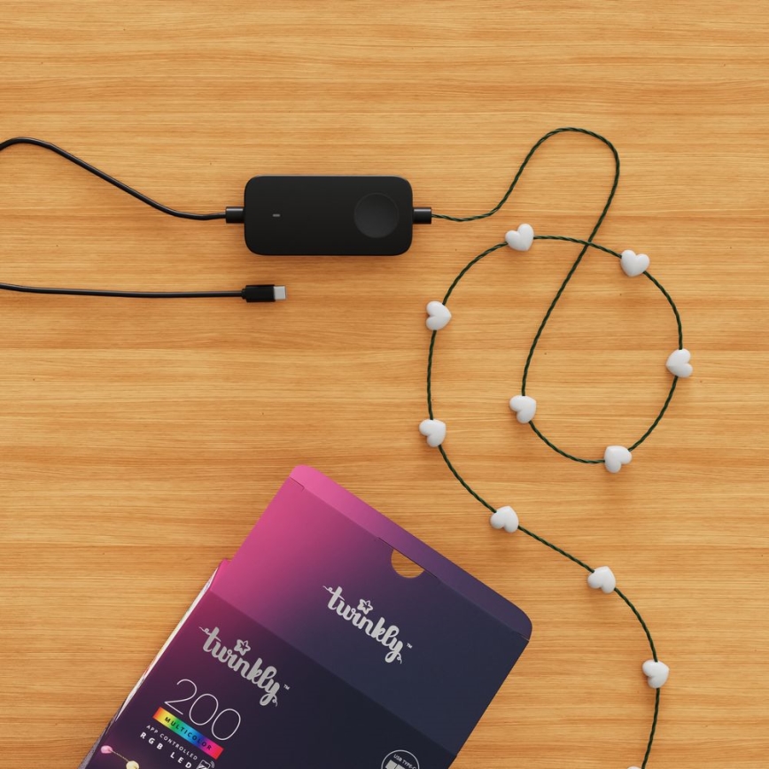 Twinkly - Catena luminosa LED RGB dimmerabile CANDIES 200 LED 14 m USB Wi-Fi