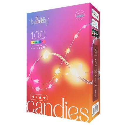 Twinkly - Catena luminosa natalizia LED RGB dimmerabile CANDIES 100xLED 8 m USB Wi-Fi