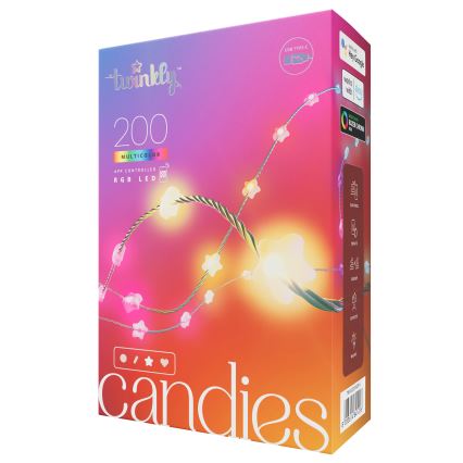 Twinkly - Catena LED RGB dimmerabile CANDIES 200 LED 14 m USB Wi‑Fi