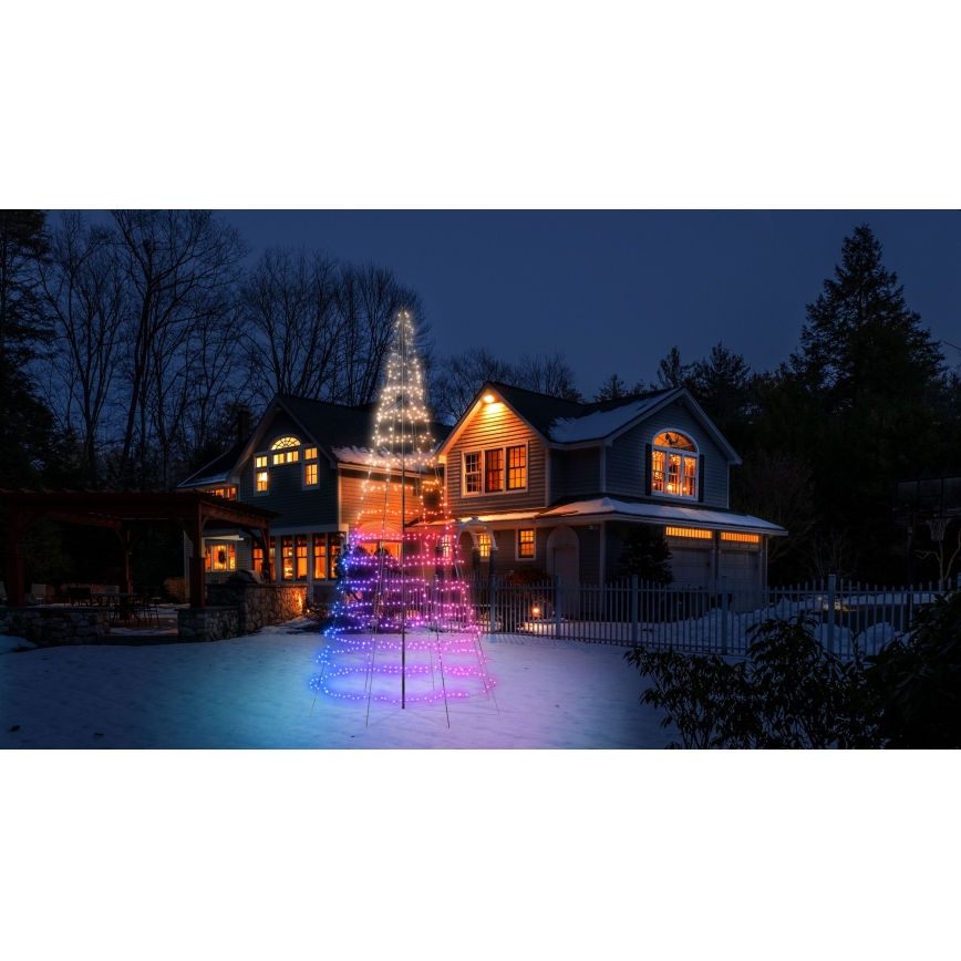 Twinkly - Albero di Natale da esterno con luci LED RGBW dimmerabili LIGHT TREE 1000xLED 6 m IP44 Wi-Fi