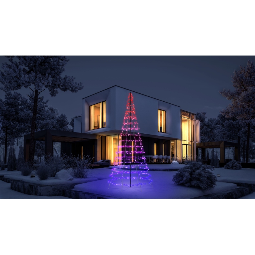 Twinkly - Albero di Natale da esterno con luci LED RGBW dimmerabili LIGHT TREE 1000xLED 6 m IP44 Wi-Fi