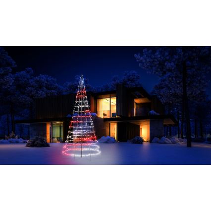 Twinkly - Albero di Natale da esterno con luci LED RGBW dimmerabili LIGHT TREE 1000xLED 6 m IP44 Wi-Fi
