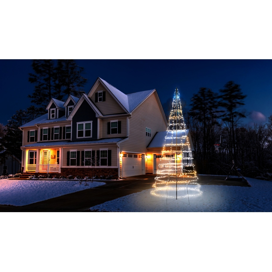 Twinkly - Albero di Natale da esterno con luci LED RGBW dimmerabili LIGHT TREE 1000xLED 6 m IP44 Wi-Fi