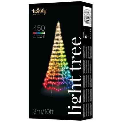 Twinkly TWP500SPP-BEU- Albero di Natale a LED RGBW per esterni 450xLED 3m IP44 Wi-Fi