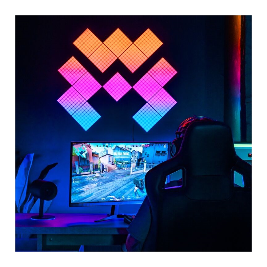 Twinkly - SET 6xLED RGB Pannello dimmerabile SQUARES 64xLED 16x16 cm Wi-Fi