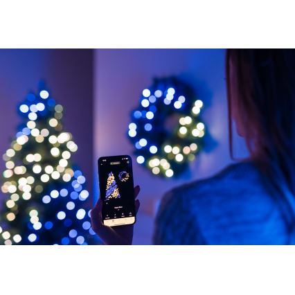 Twinkly - LED RGB Dimmerabile Ghirlanda di Natale PRE-LIT WREATH 50xLED diametro 61cm Wi-Fi