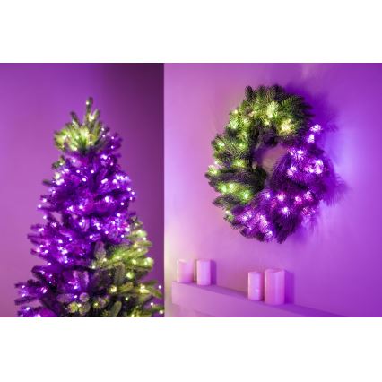 Twinkly - LED RGB Dimmerabile Ghirlanda di Natale PRE-LIT WREATH 50xLED diametro 61cm Wi-Fi