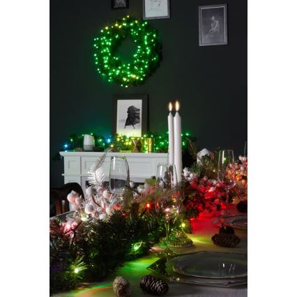 Twinkly - LED RGB Dimmerabile Ghirlanda di Natale PRE-LIT WREATH 50xLED diametro 61cm Wi-Fi