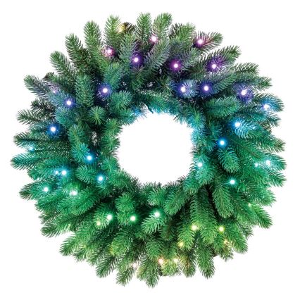 Twinkly - LED RGB Dimmerabile Ghirlanda di Natale PRE-LIT WREATH 50xLED diametro 61cm Wi-Fi