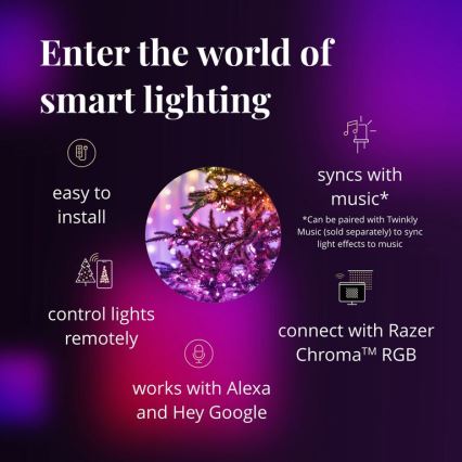 Twinkly - LED RGBW Catena natalizia per esterni dimmerabile STRINGS 250xLED 23,5m IP44 Wi-Fi