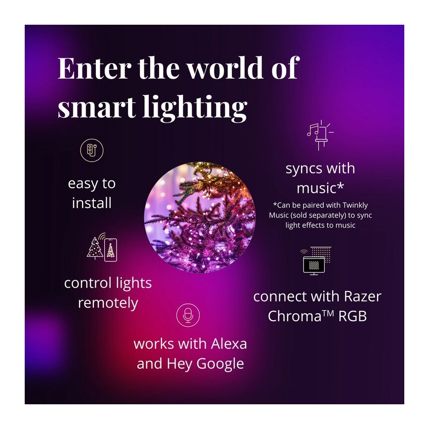 Twinkly - LED RGBW Catena natalizia per esterni dimmerabile STRINGS 250xLED 23,5m IP44 Wi-Fi
