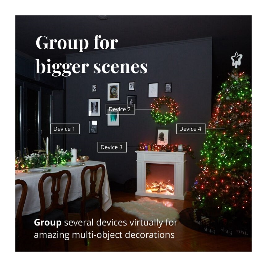 Twinkly - Catena luminosa LED RGBW dimmerabile per esterni STRINGS 250 LED 23,5 m IP44 Wi‑Fi