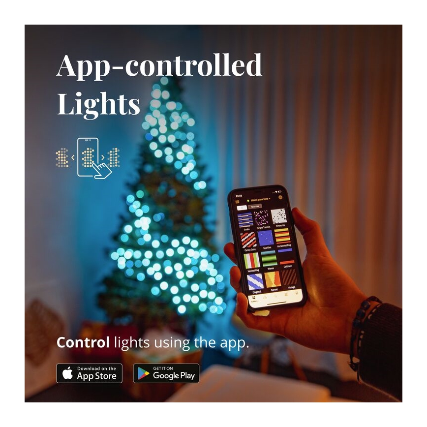 Twinkly - Catena luminosa LED RGBW dimmerabile per esterni STRINGS 250 LED 23,5 m IP44 Wi‑Fi