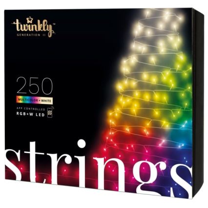Twinkly - Catena luminosa LED RGBW dimmerabile per esterni STRINGS 250 LED 23,5 m IP44 Wi‑Fi