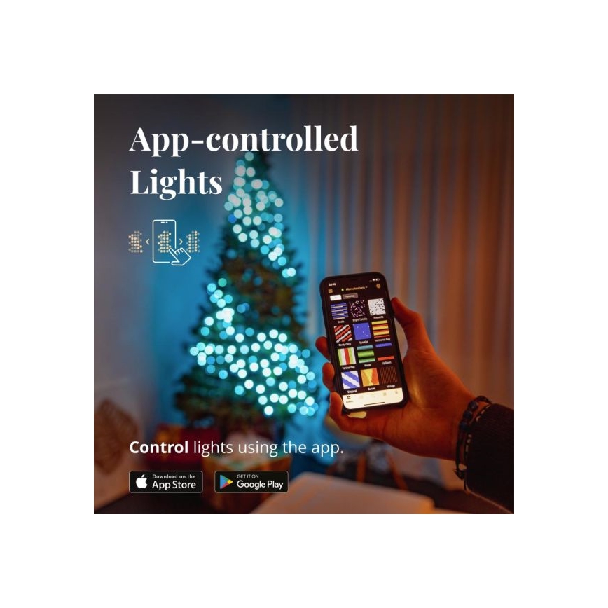 Twinkly - Catena LED RGBW dimmerabile da esterno STRINGS 250 LED 23,5m IP44 Wi-Fi