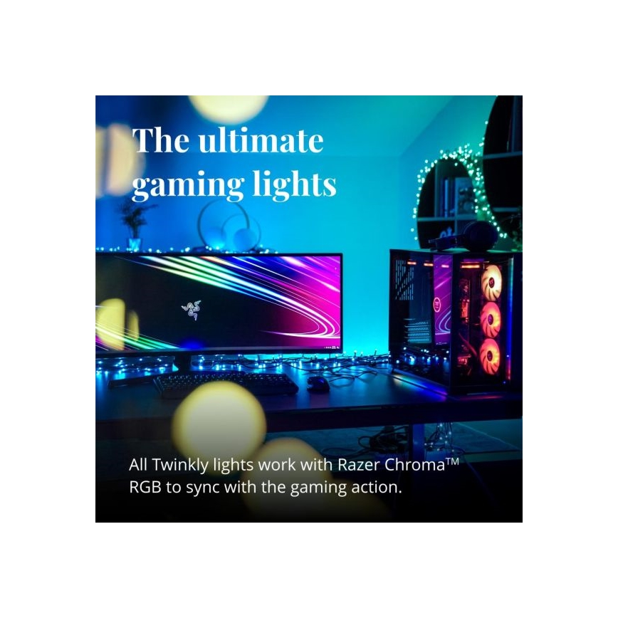 Twinkly - Catena LED RGBW dimmerabile da esterno STRINGS 250 LED 23,5m IP44 Wi-Fi