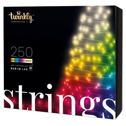 Twinkly - Catena LED RGBW dimmerabile da esterno STRINGS 250 LED 23,5m IP44 Wi-Fi