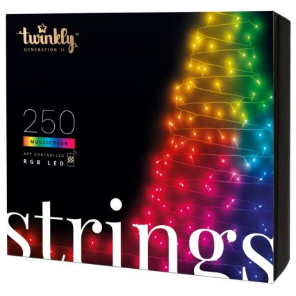 Twinkly - LED RGB Dimmerabile per esterni strisce natalizie STRINGS 250xLED 23,5m IP44 Wi-Fi