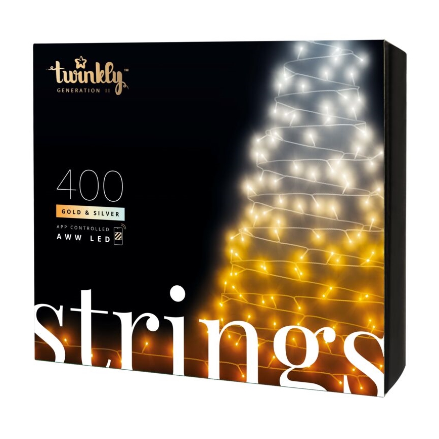 Twinkly - LED Dimmerabile per esterni strisce natalizie STRINGS 400xLED 35,5m IP44 Wi-Fi