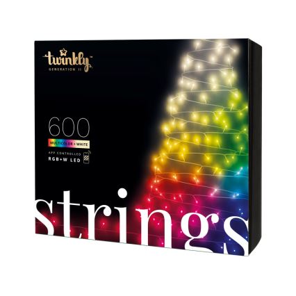 Twinkly - LED RGBW Dimmerabile per esterni Catena natalizia STRINGS 600xLED 51,5m IP44 Wi-Fi