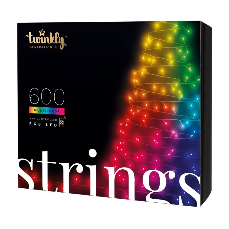 Twinkly - LED RGB Dimmerabile per esterni strisce natalizie STRINGS 600xLED 51,5m IP44 Wi-Fi
