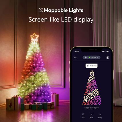 Twinkly - Stella di Natale dimmerabile a LED RGB 76xLED USB Wi-Fi