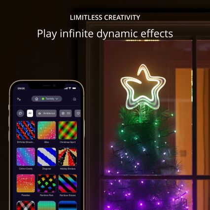 Twinkly - Stella di Natale dimmerabile a LED RGB 76xLED USB Wi-Fi